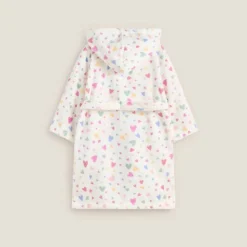 Albornoz infantil de algodón con estampado corazones Toli