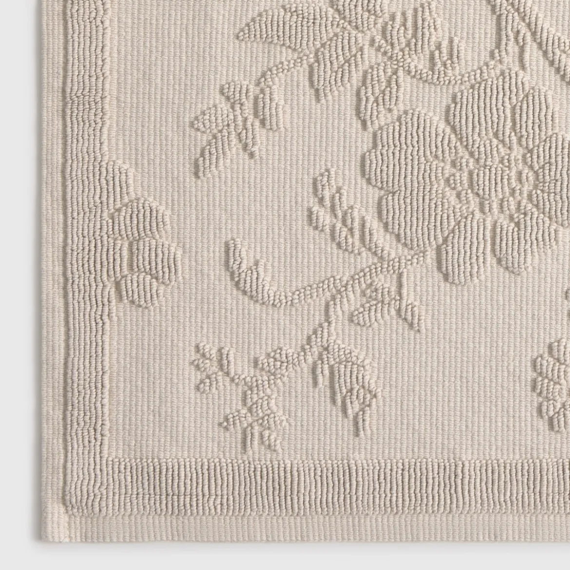 Alfombra de baño algodón jacquard floral Flom