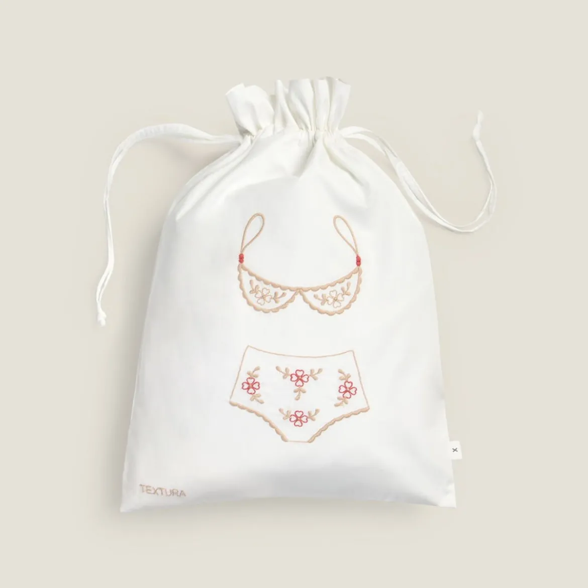 Bolsa de algodón bordada para lencería Lingerix