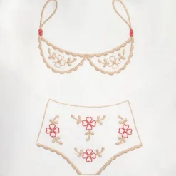 Bolsa de algodón bordada para lencería Lingerix