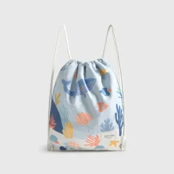 Bolsa mochila algodón fondo marino Marine