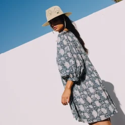 Caftán corto algodón estampado floral Kenco