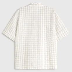 Camisa de algodón seersucker cuadros vichy Nat