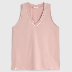 Camiseta de punto de algodón con ribete Vegat