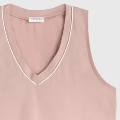 Camiseta de punto de algodón con ribete Vegat