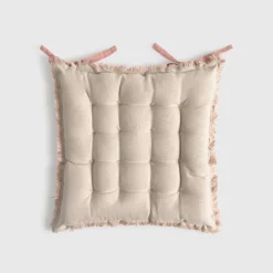 Cojín de silla algodón acolchado con flecos Flepade