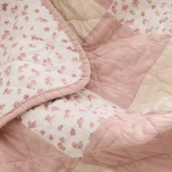Colcha algodón reversible patchwork flores pequeñas Lalaki