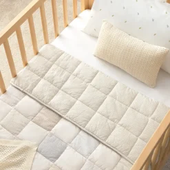 Colcha bebé algodón reversible patchwork cuadros Sepatki
