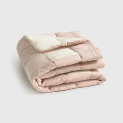 Colcha bebé algodón reversible patchwork floral Hompatki