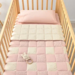 Colcha bebé algodón reversible patchwork floral Hompatki
