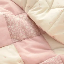 Colcha bebé algodón reversible patchwork floral Hompatki