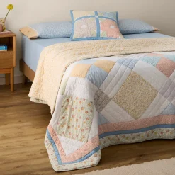 Colcha patchwork algodón reversible Folipatcol