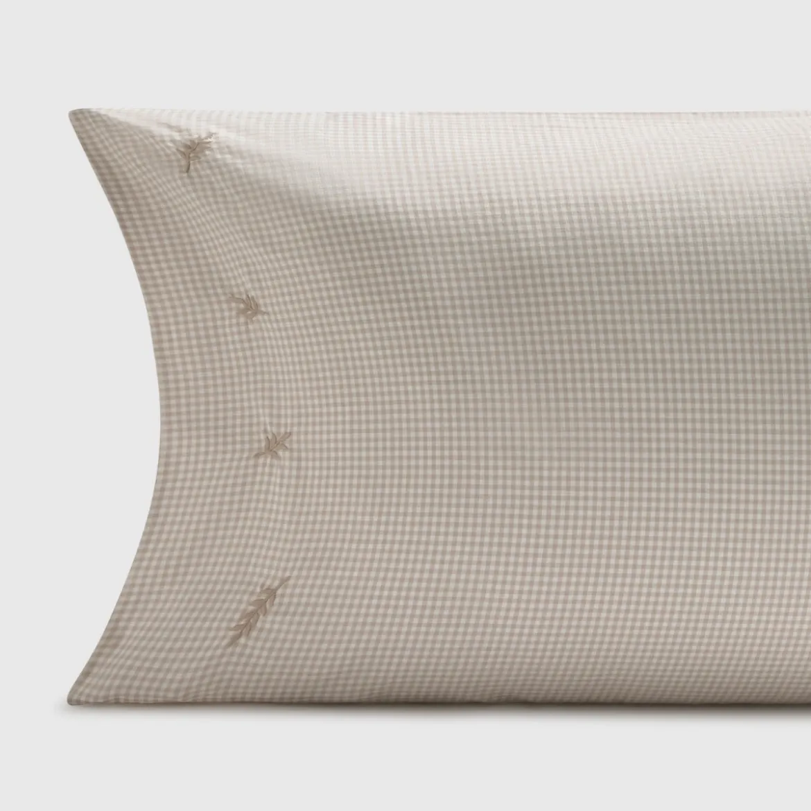 Funda de almohada algodón cuadros vichy bordado Semma