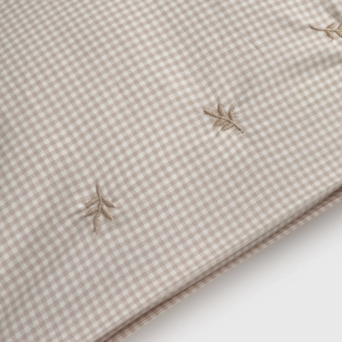 Funda de almohada algodón cuadros vichy bordado Semma