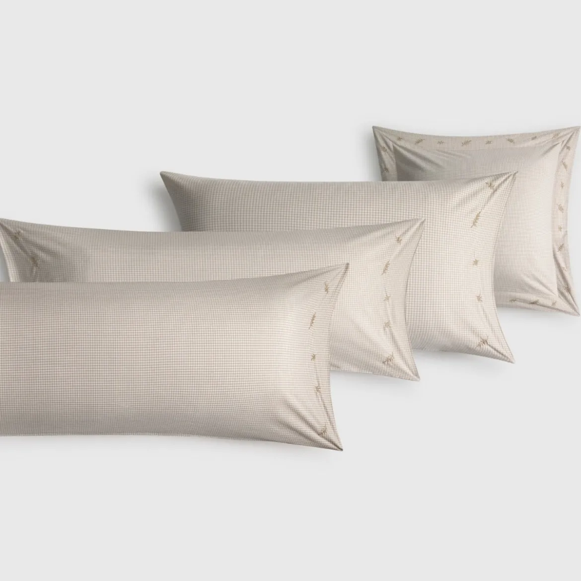 Funda de almohada algodón cuadros vichy bordado Semma