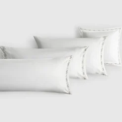 Funda de almohada algodón 180 hilos bordado margaritas Sembro