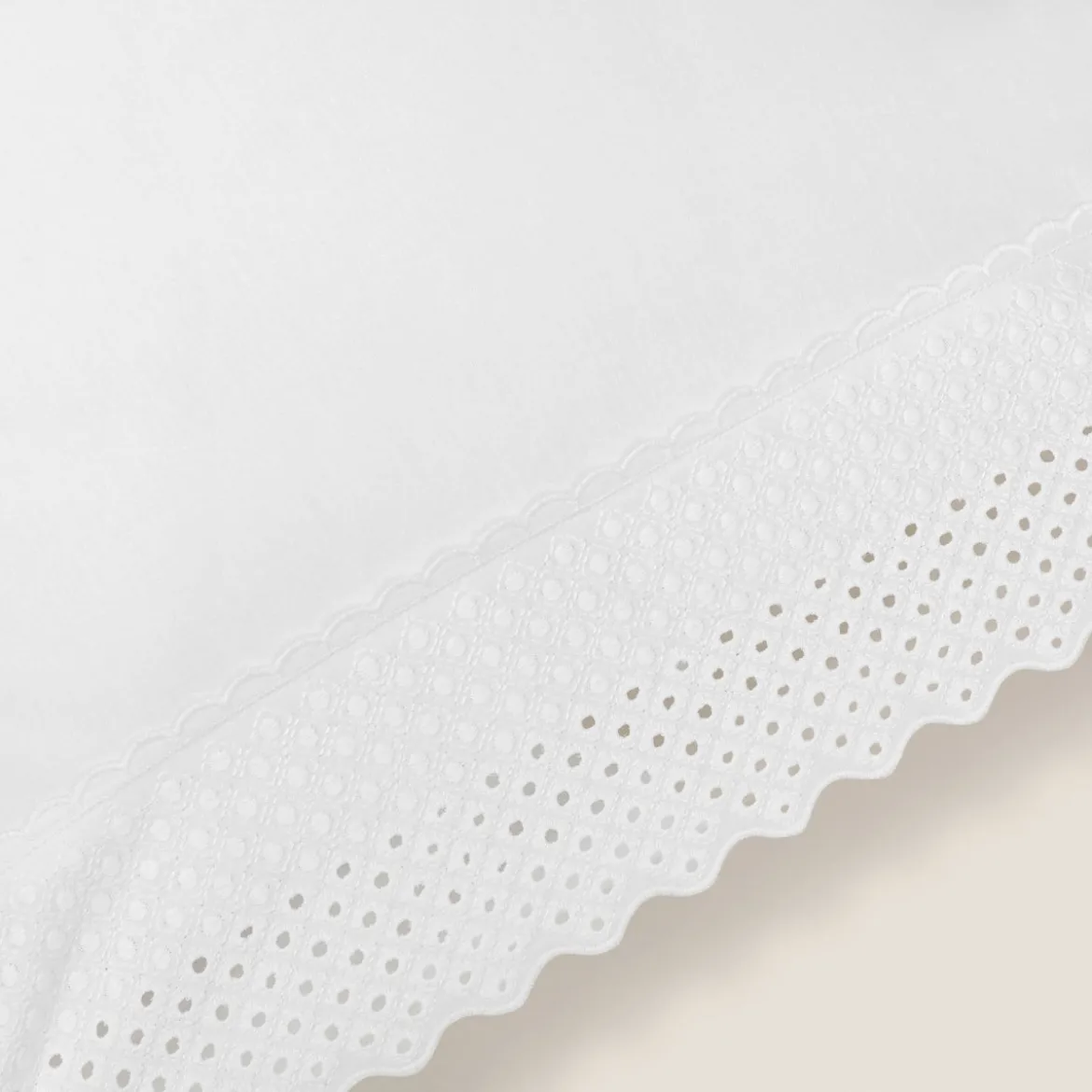 Funda de almohada algodón percal 200 hilos bordado calado Texbrod
