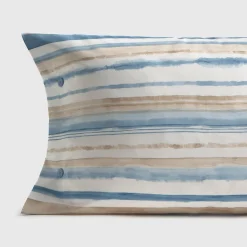 Funda de almohada algodón percal rayas Medarena