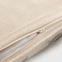 Funda de cojín algodón bordado flores silvestres Homflori