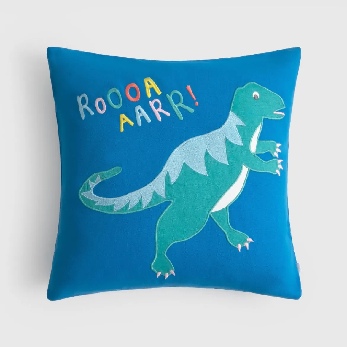 Funda de cojín algodón dinosaurio bordado Dunop