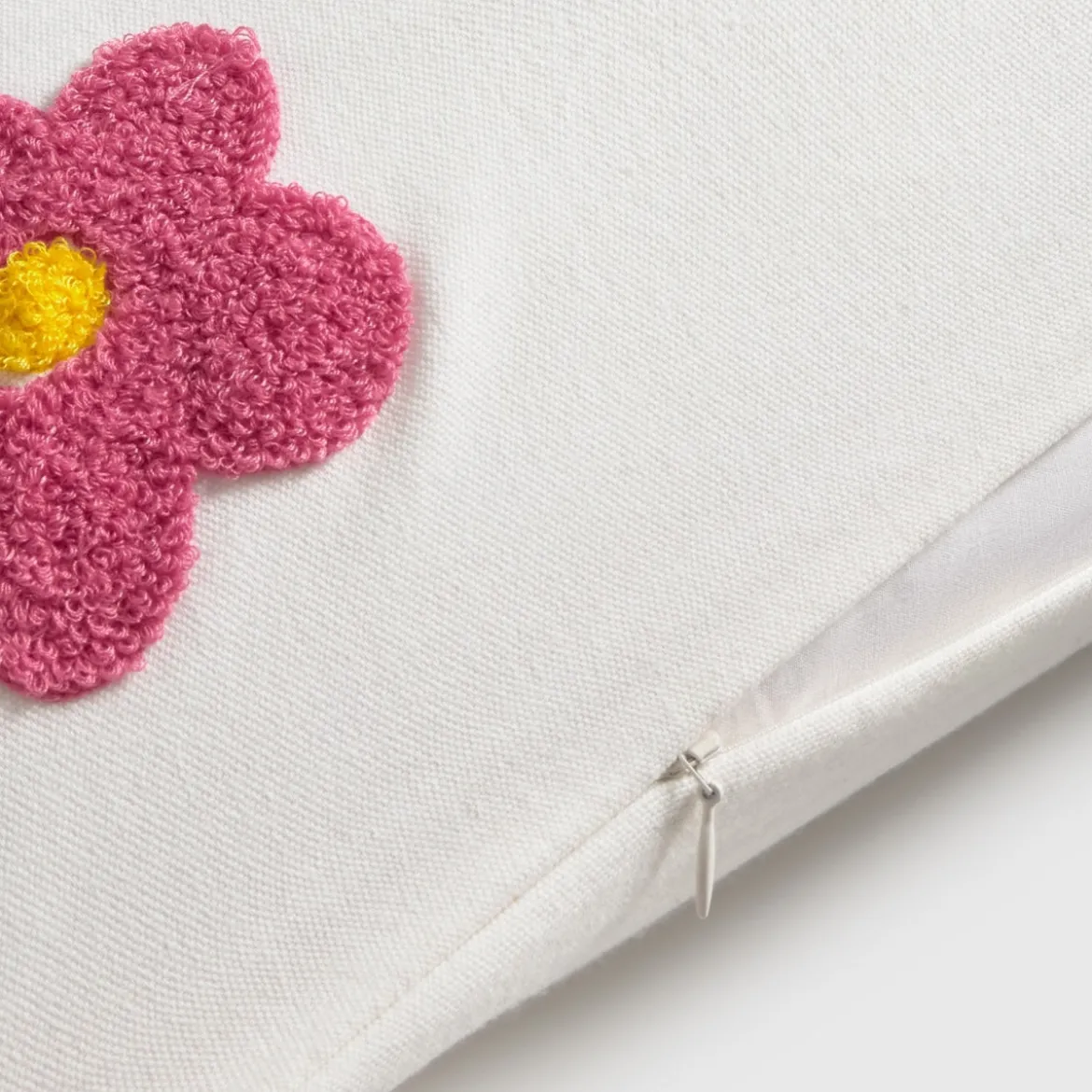 Funda de cojín algodón flores bordadas Florgri