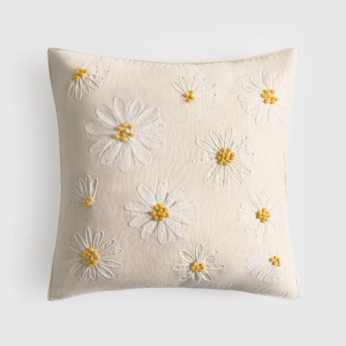 Funda de cojín algodón flores bordadas Fridasy