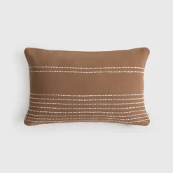Funda de cojín algodón rayas bordadas Seray