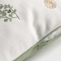Funda de cojín con bordado floral Groun