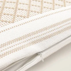 Funda de cojín tejido rombos con borlas Diami