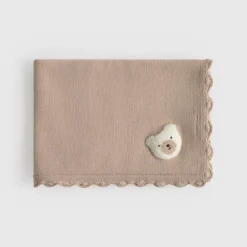 Manta bebé algodón orgánico tricot osito Ted