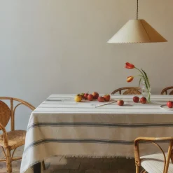 Mantel algodón reciclado rayas tejidas Veray