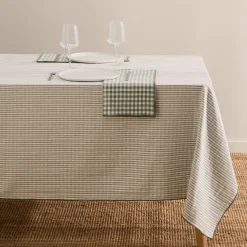 Mantel algodón reversible de cuadros y rayas Grac