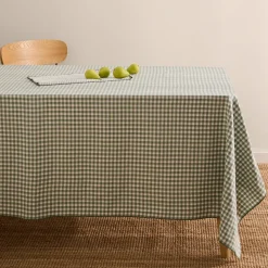 Mantel algodón reversible de cuadros y rayas Grac