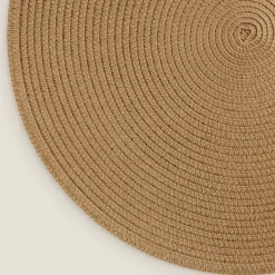 Mantel individual redondo hilo plateado Col