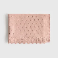 Mantita tricot algodón orgánico bordados calados
