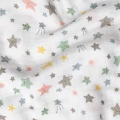Muselina de algodón con estampado de estrellas Starfi