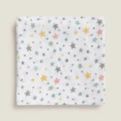 Muselina de algodón con estampado de estrellas Starfi