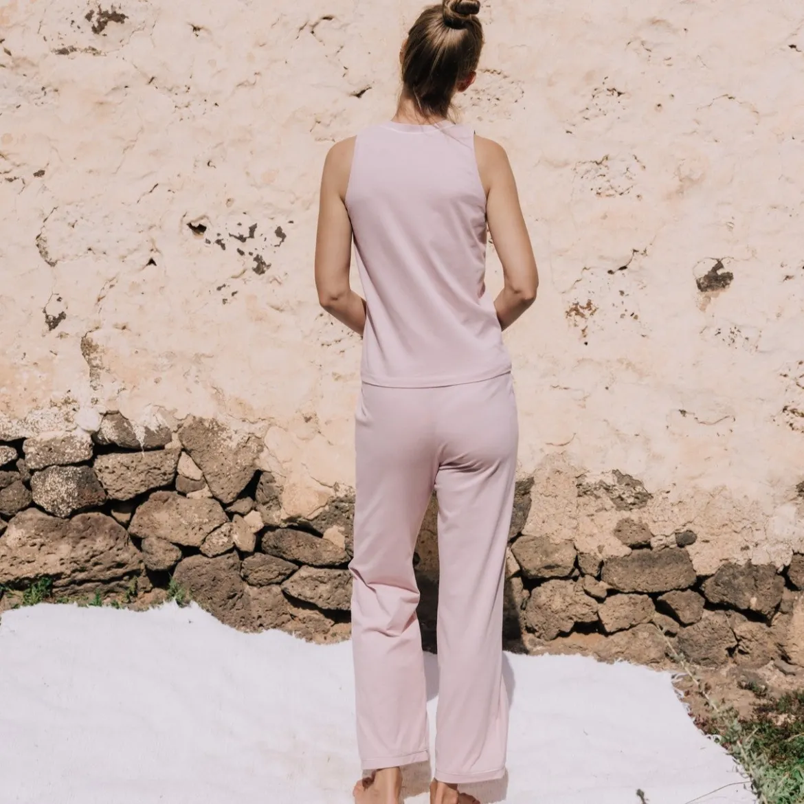 Pantalón de punto de algodón con lazo Vega