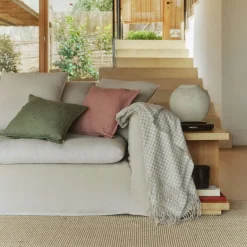Plaid de cuadros con flecos Vipla