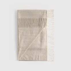 Plaid de cuadros con flecos Vipla
