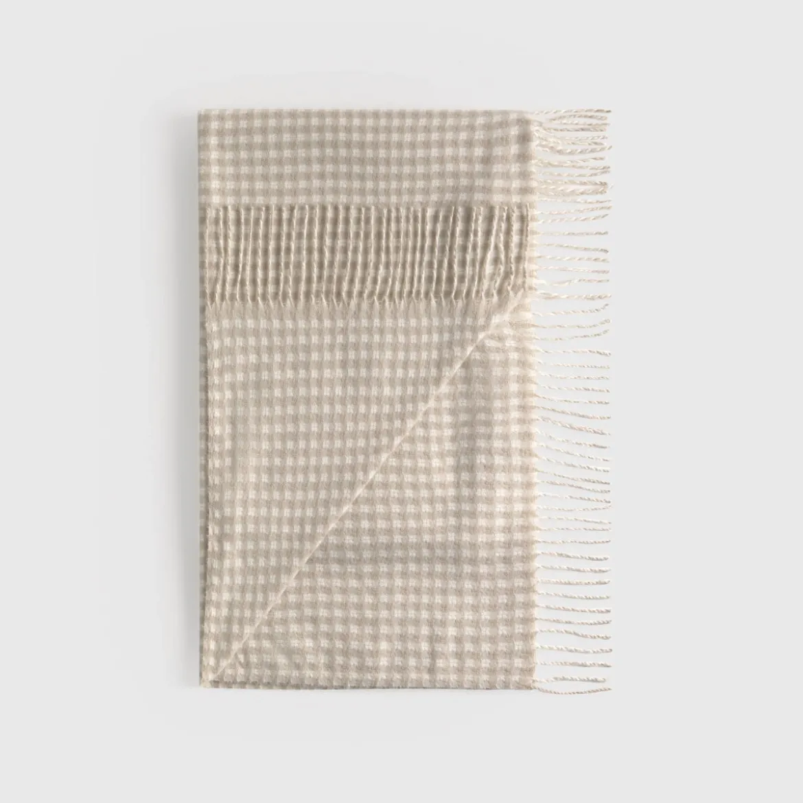 Plaid de cuadros con flecos Vipla