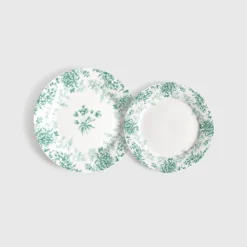 Plato llano 26 cm floral verde Bloemeng