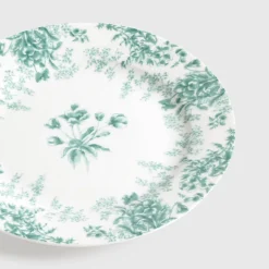 Plato llano 18 cm floral verde Bloemenp