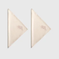 Set de dos servilletas alogdón bordado vegetal Homa
