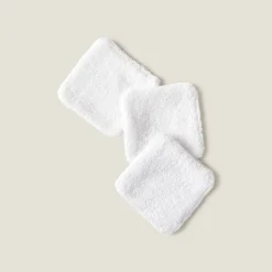 Set de tres toallitasdesmaquillantesen rizo blanco Toallitaspa
