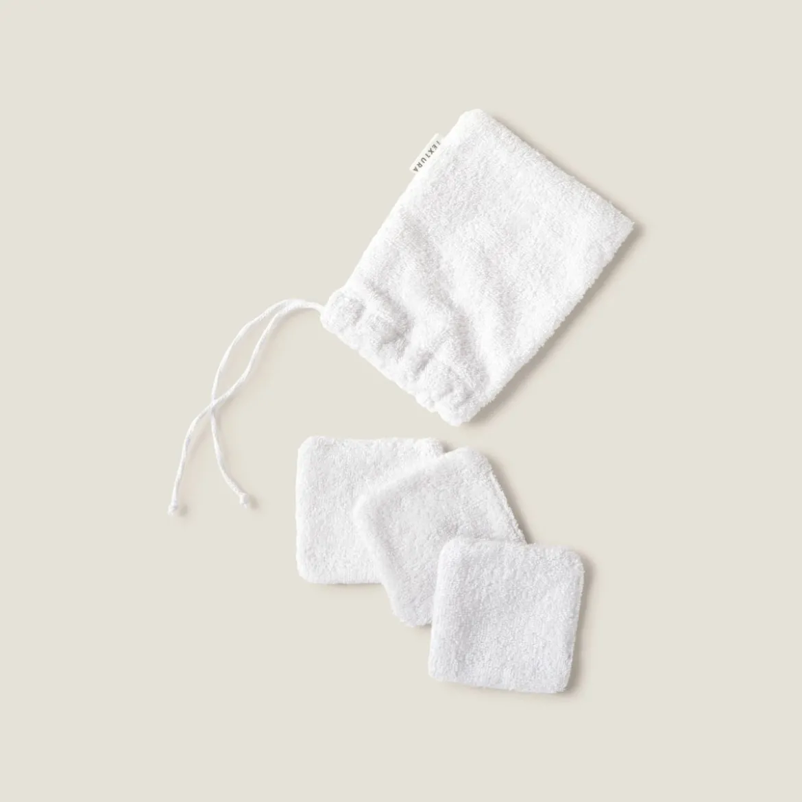 Set de tres toallitasdesmaquillantesen rizo blanco Toallitaspa