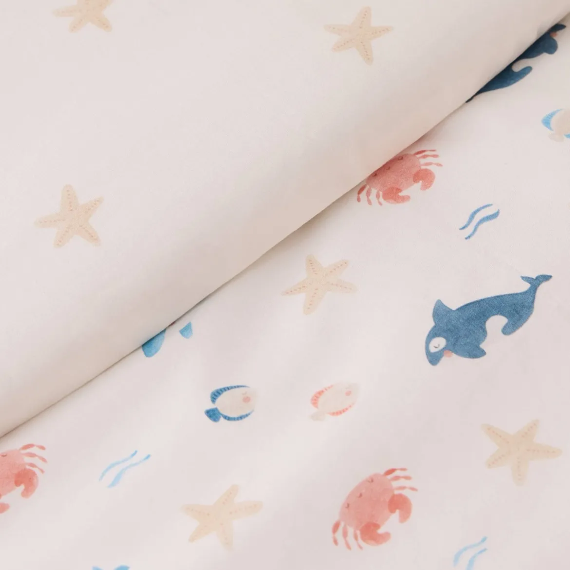Set funda nórdica algodón percal 180 hilos animales marinos Sealu