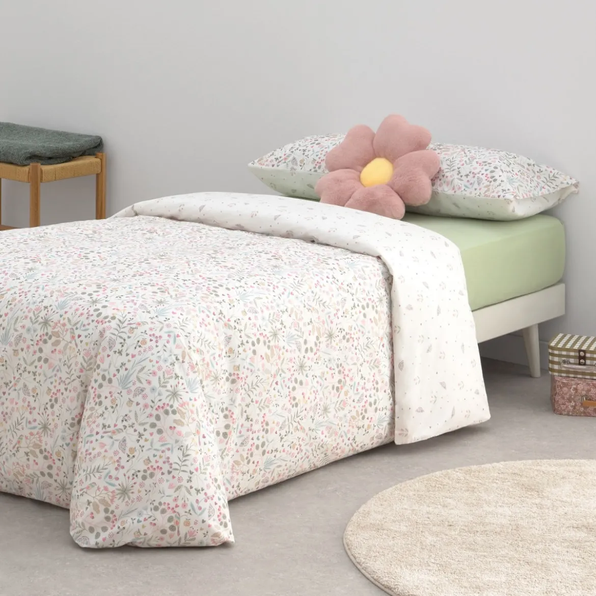 Set funda nórdica algodón percal 180 hilos floral Sibel