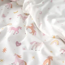 Set funda nórdica algodón percal 180 hilos unicornios Unela