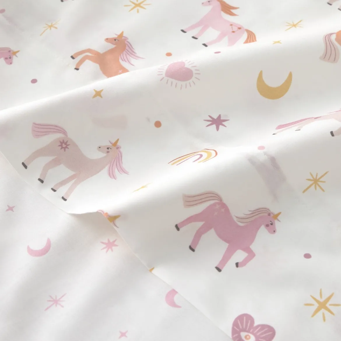 Set sábana algodón percal 180 hilos unicornios Unela